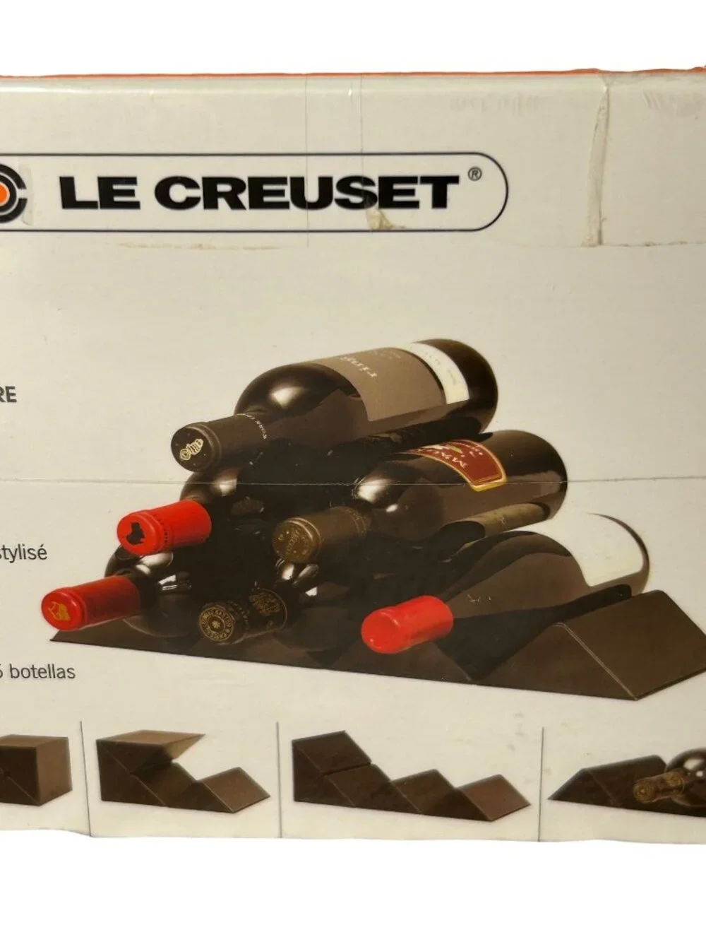 NEW Le Creuset Fold Out Wine Rack Bottle Rest WA-145 Holds Up To 6 Bottles